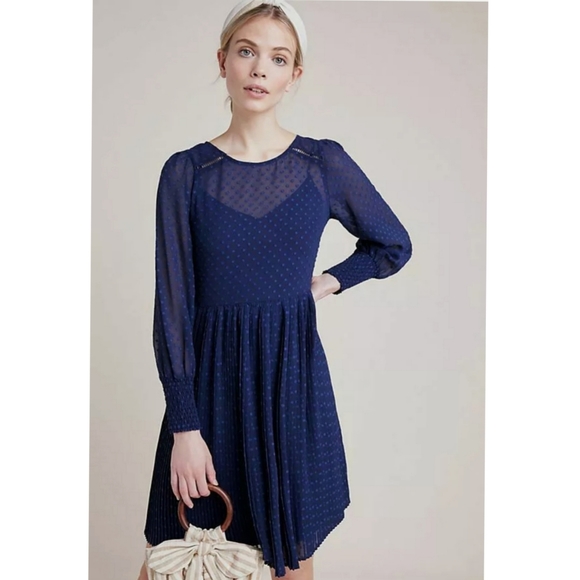 Maeve by anthropologie blue pleated tunic - Picture 4 of 6
